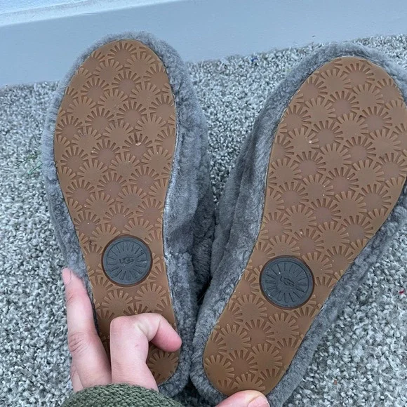 Ugg Fluff Yeah Slide Sandal Slipper Women 7 Gray Slingback Cozy Lounge Casual - Picture 3 of 7